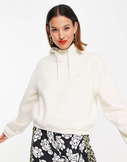 Vans Comfycush fleece hoodie in cream ASOS