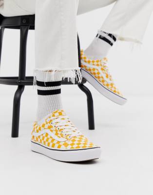 vans old skool checkerboard jaune