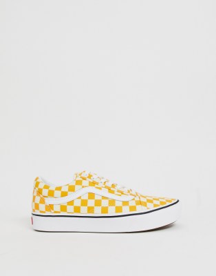 vans damier jaune et noir