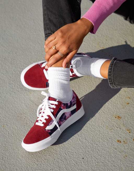 Vans – ComfyCush – Old Skool – Flerfärgade sneakers med grungetvätt