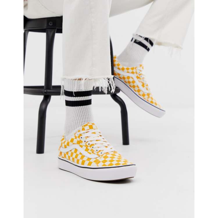 Yellow checkerboard hot sale vans cheap