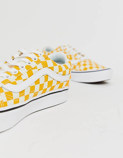 Vans ComfyCush Old Skool sneakers in yellow checkerboard