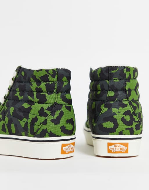 Green and leopard store print vans