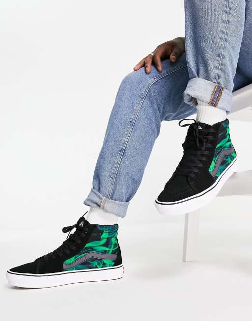 Green and deals black vans