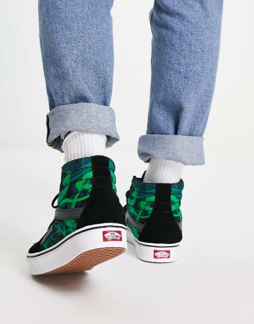 Vans sk8 hi hot sale green black