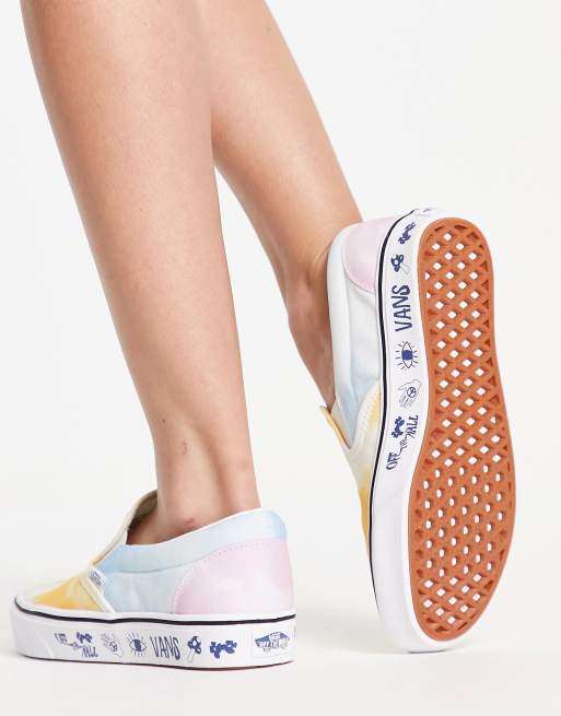 pastel tie dye vans slip on