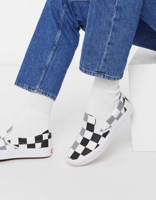 Vans checkerboard slip on hot sale comfycush