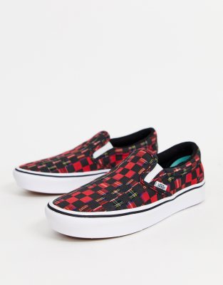 plaid slip on sneakers