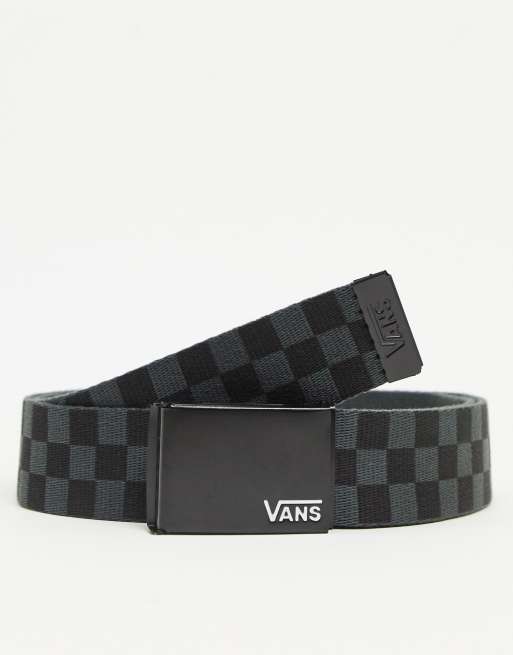 Måler naturlig Monumental Vans Conductor II web belt in grey checkerboard | ASOS