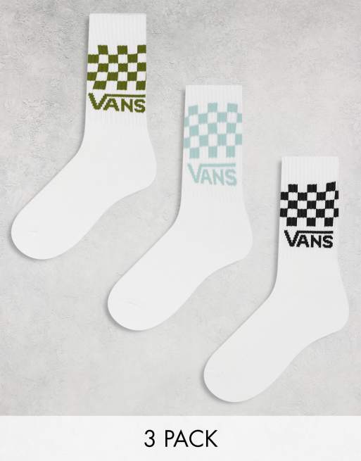 Vans Confezione da 3 paia di calzini classici bianchi con dettagli grigi neri e blu