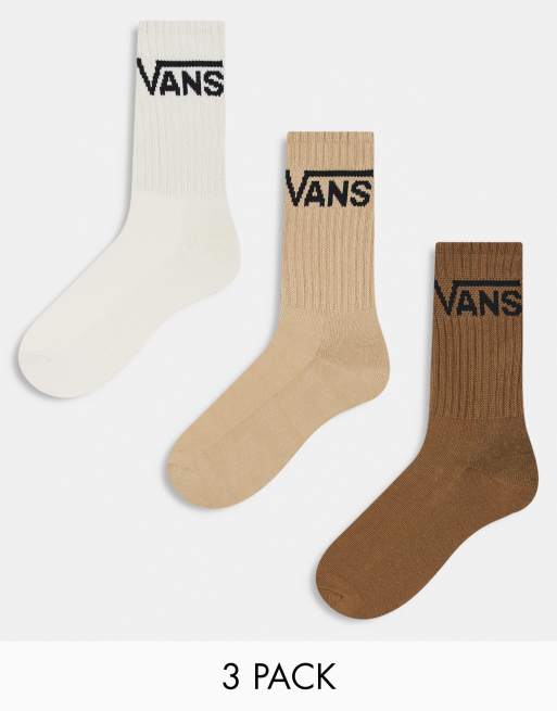Vans - Confezione da 3 paia di calzini classici marroni e tonalità neutra