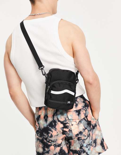 Vans Construct shoulder bag in black white