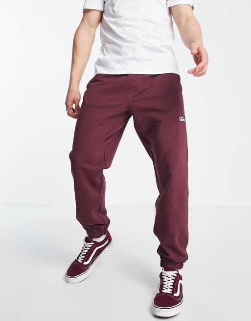 Vans Core basic fleece joggers in burgundy | ASOS