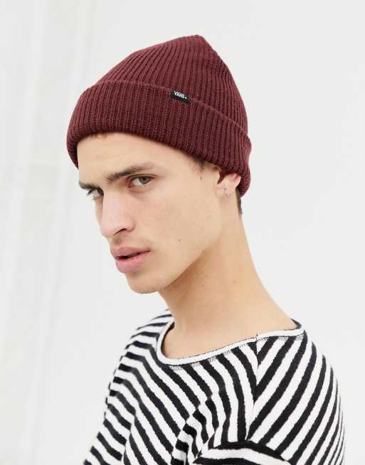 Burgundy store vans beanie