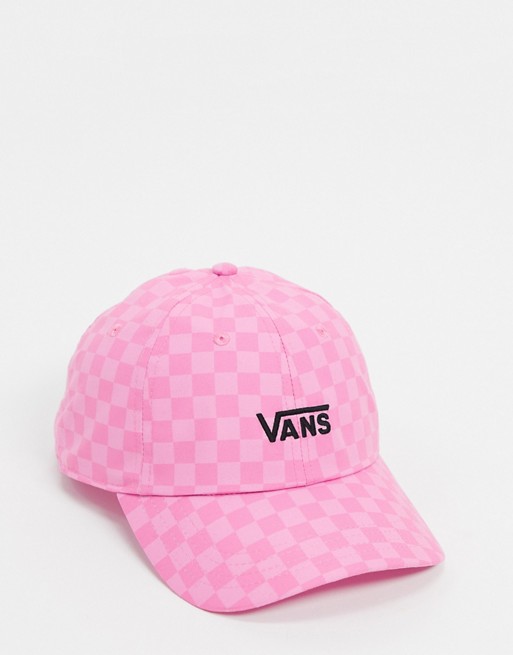 Vans Court Side checkerboard cap in pink