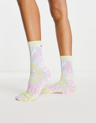 Vans - Covered - Chaussettes effet tie-dye - Blanc et rose 