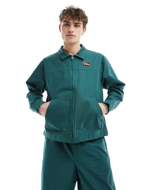 Vans coyle cropped canvas jacket in dark green