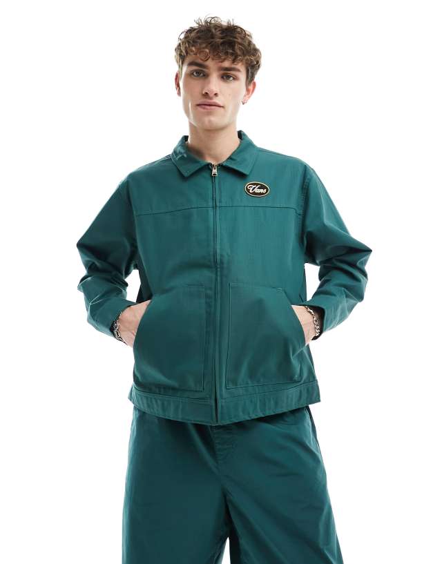 Vans - coyle cropped canvas jacket in dark green