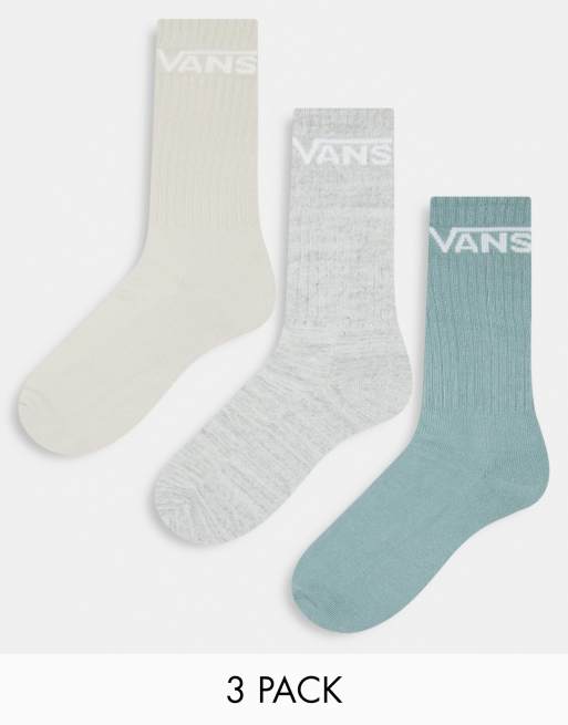 Vans crew socks in multi 3 pack green