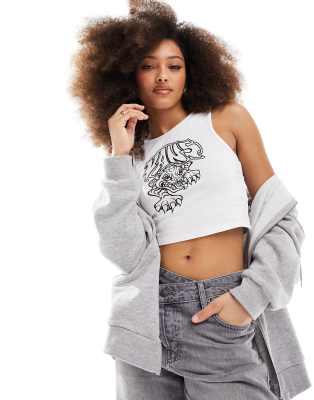 Vans - Cropped hvid tanktop med grafisk logoprint