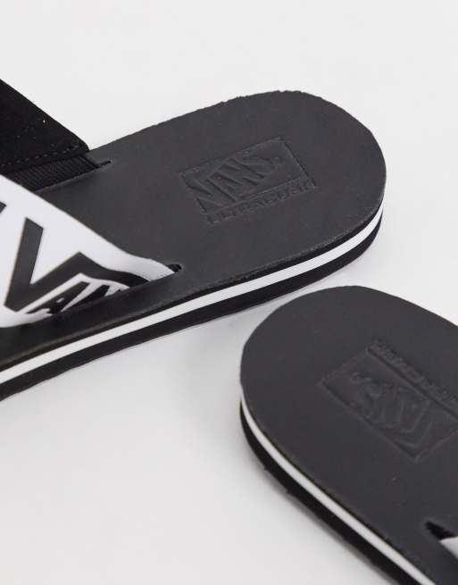 Vans Cross Strap sliders in black ASOS