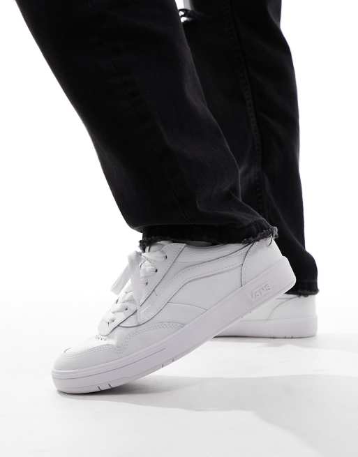 Vans Cruze leather trainers in white ASOS