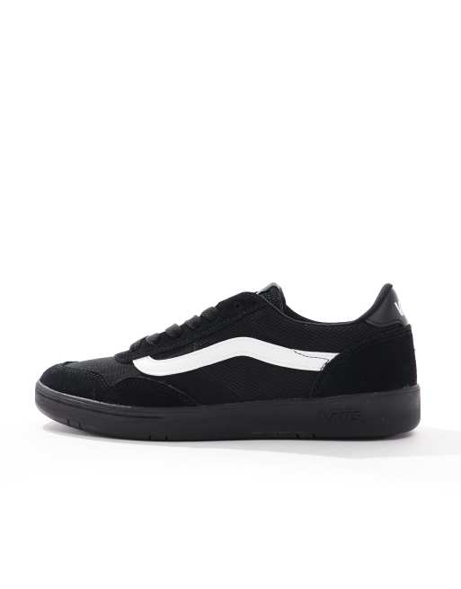 All black vans on sale with white stripe