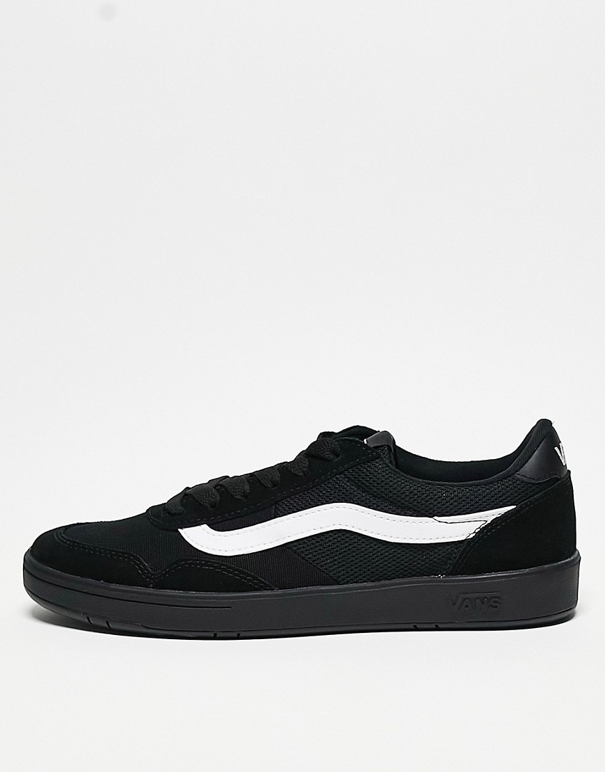 Vans Cruze trainers in black with white side stripe