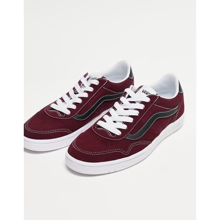 Burgundy vans with outlet black stripe