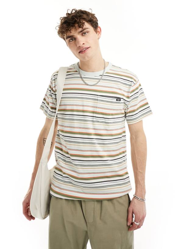 Vans - cullen striped t-shirt in green multi