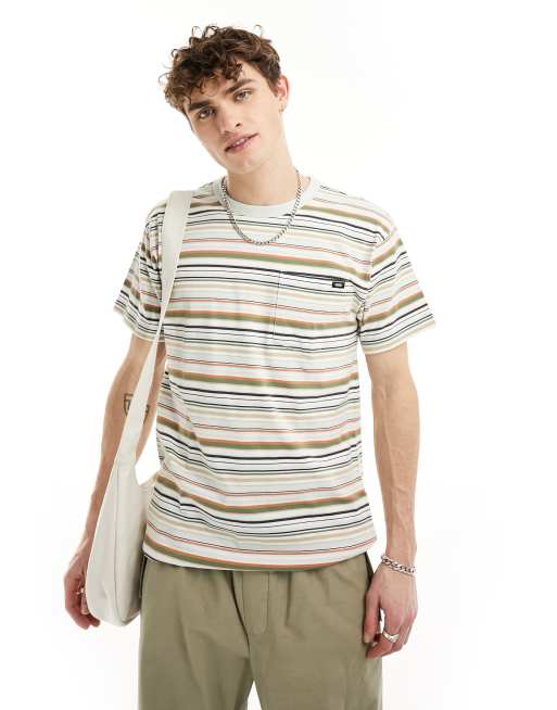 Vans - Cullen - T-shirt rayé - Vert multicolore