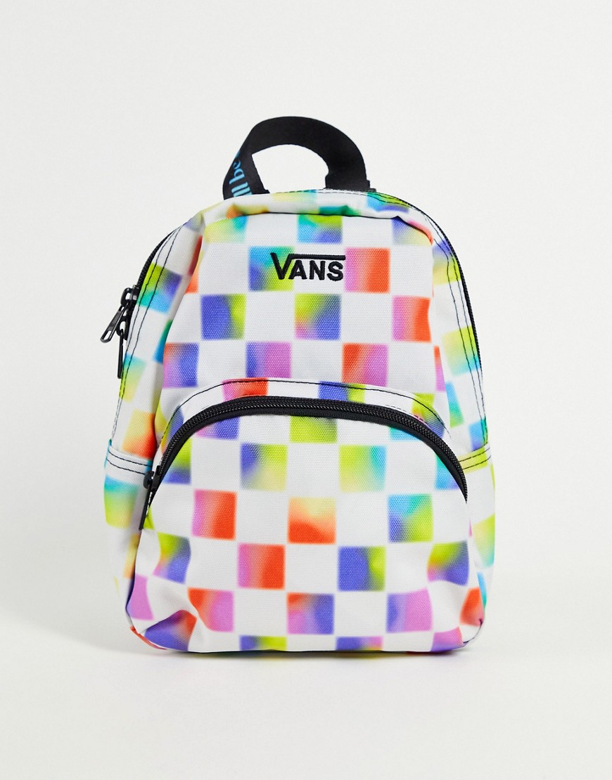 Vans cultivate care mini backpack in white checkerboard