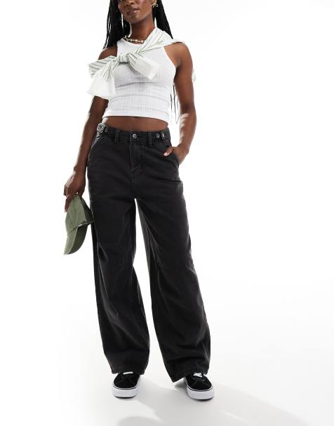 Vans curbside baggy trousers in black - view 1