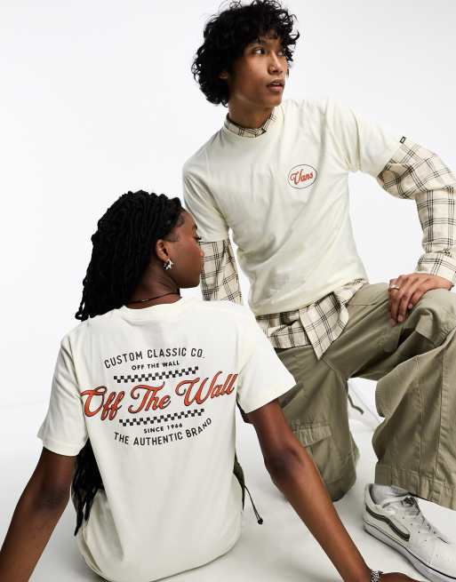 Vans off the wall t store shirt white