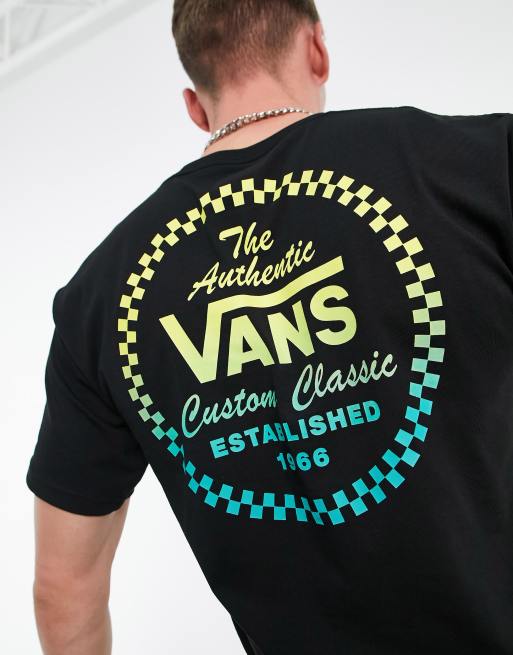 Vans - Custom Classic - T-shirt met print op achterkant in zwart