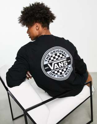 Vans – Czarna bluza z okrągłym nadrukiem z szachownicą na plecach