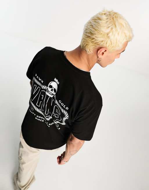 Vans – Czarny T-shirt z nadrukiem 