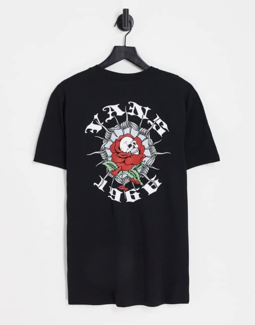 Vans – Dead Bloom – Czarny T-shirt z nadrukiem na plecach 