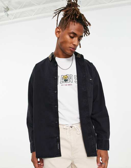 Vans deerfiel denim shirt in washed black | ASOS