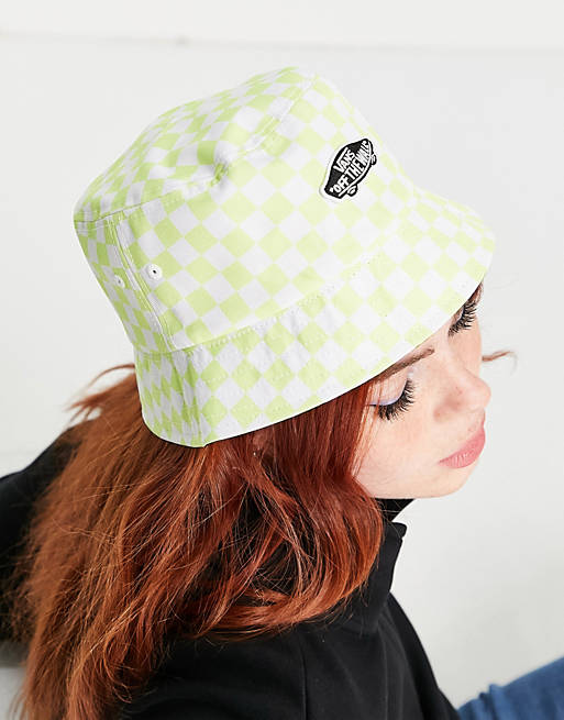 Women Vans Deluxe Hanker checkerboard bucket hat in green 