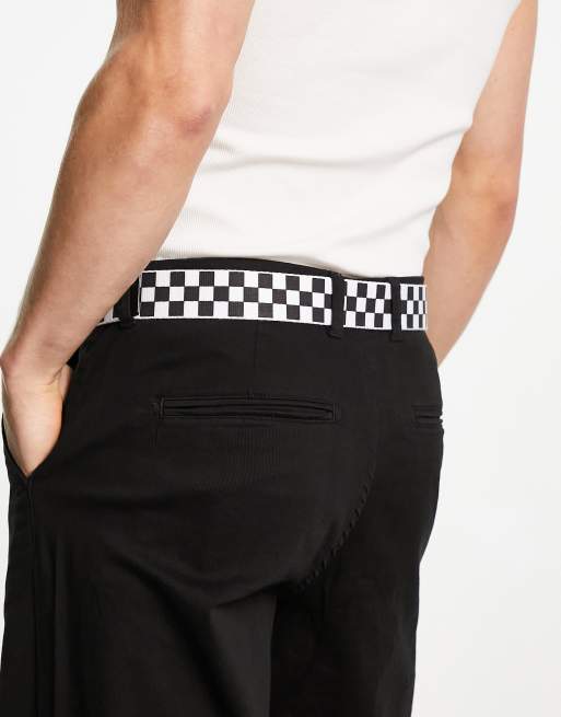 insertar marxista Imperialismo Vans - Deppster 2 - Ceinture en toile à damier - Noir et blanc | ASOS