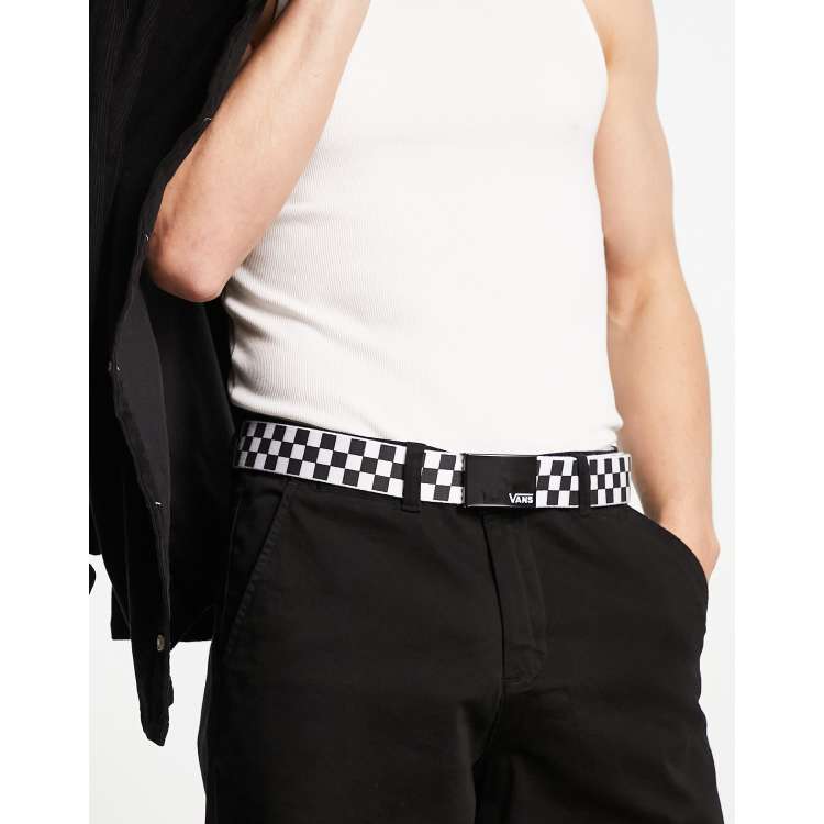 Vorige melk wit Aktentas Vans deppster 2 web belt in black white checkerboard | ASOS