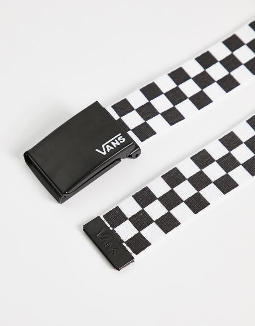 black and white checkered vans belt