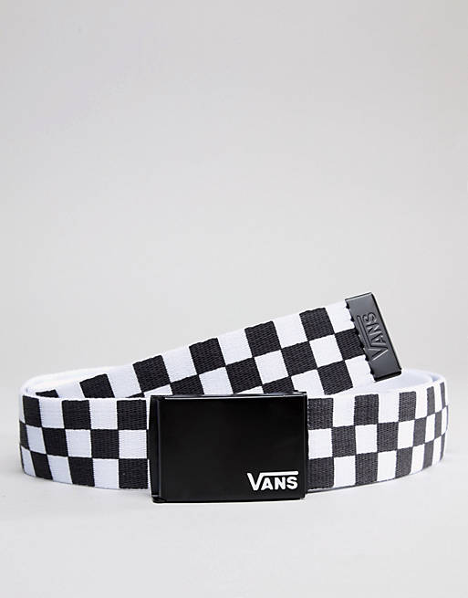 Vans Deppster II checkerboard web belt in black and white | ASOS