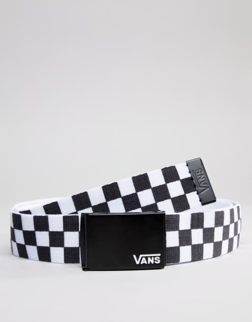 Black and shop white vans belt