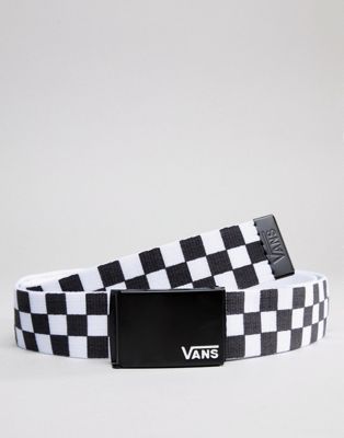 Vans Deppster II checkerboard web belt in black and white