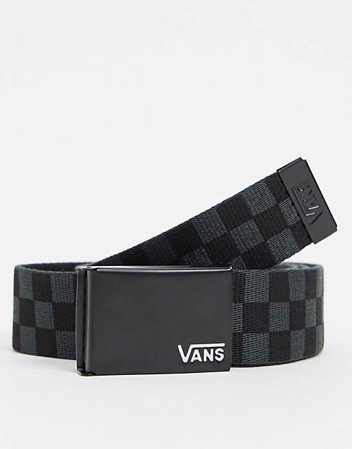 Men Belts/Vans Deppster II Web checkerboard belt in black 