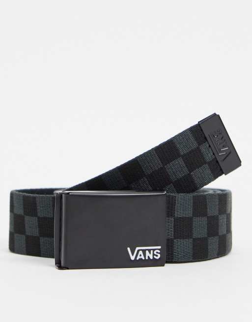 Vans - Deppster II Web - Riem met dambordmotief in zwart