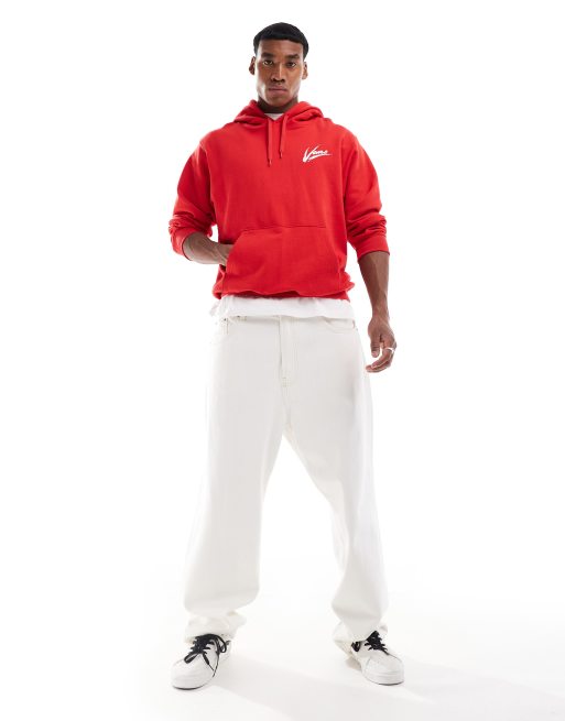 Vans red and white hoodie sales