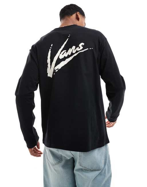 Vans Dettori Maglietta a maniche lunghe nera e color marshmallow vestibilita ampia ASOS